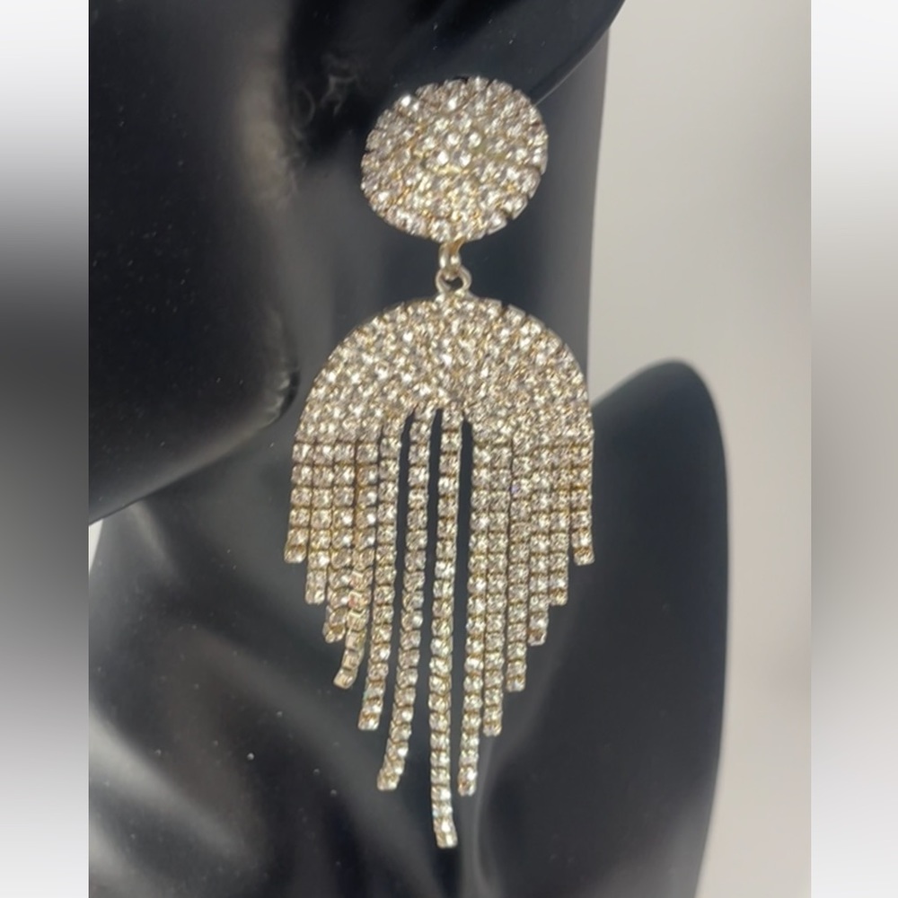 Stunning Rhinestone Dangle Earrings - Picture 2 of 5